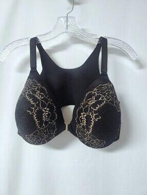 Soma 38DD Black Lace Front Close Bra Vanishing Back